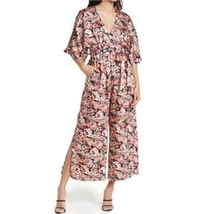 NWT Maisie Coral Multicolored Floral Print Jumpsuit